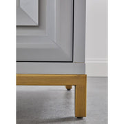 Essentials For Living Azure Media Chest ~ Dove Gray, White Carrera Marble With Brushed Gold Hardware
