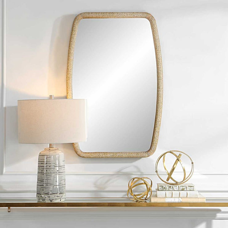 Uttermost Tiki Wooden Wrapped Rattan Mirror