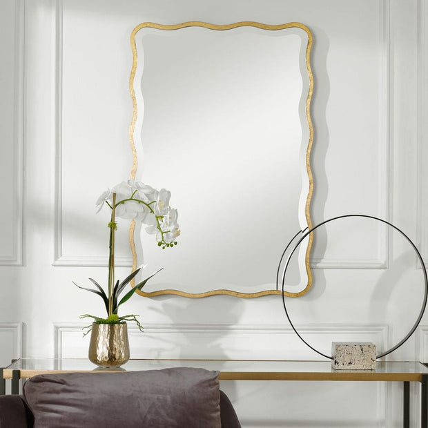 Uttermost Aneta Antique Gold Scalloped Edge Mirror
