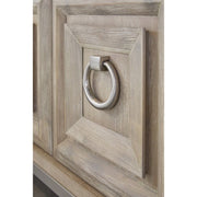 Essentials For Living Azure Media Chest ~ Natural Gray Acacia, White Carrera Marble With Brushed Stainless Steel Hardware