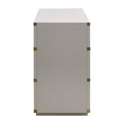 Essentials For Living Bradley 7-Drawer Double Dresser ~ Dove Gray With Brushed Gold Hardware