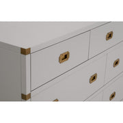 Essentials For Living Bradley 7-Drawer Double Dresser ~ Dove Gray With Brushed Gold Hardware