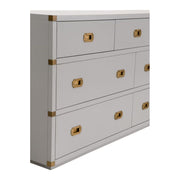 Essentials For Living Bradley 7-Drawer Double Dresser ~ Dove Gray With Brushed Gold Hardware