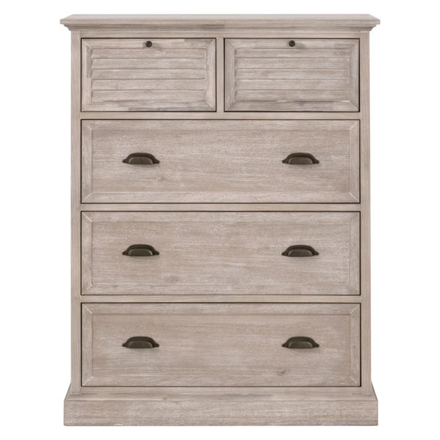 Essentials For Living Eden 5-Drawer High Chest~ Natural Gray Acacia