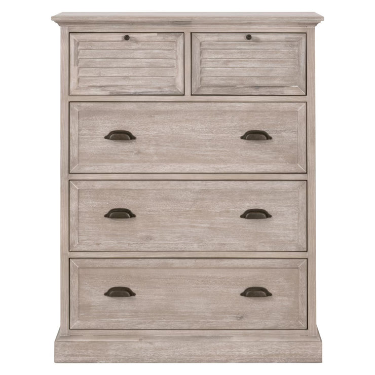 Essentials For Living Eden 5-Drawer High Chest~ Natural Gray Acacia