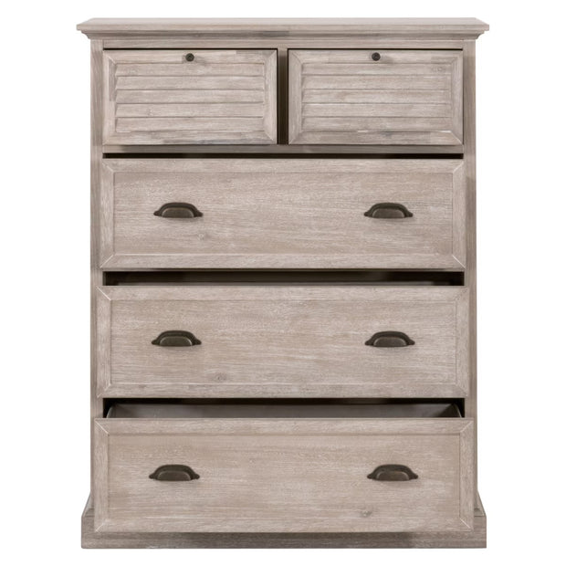 Essentials For Living Eden 5-Drawer High Chest~ Natural Gray Acacia