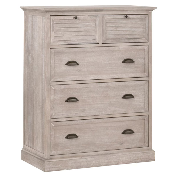 Essentials For Living Eden 5-Drawer High Chest~ Natural Gray Acacia