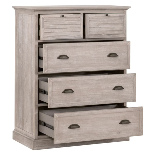 Essentials For Living Eden 5-Drawer High Chest~ Natural Gray Acacia