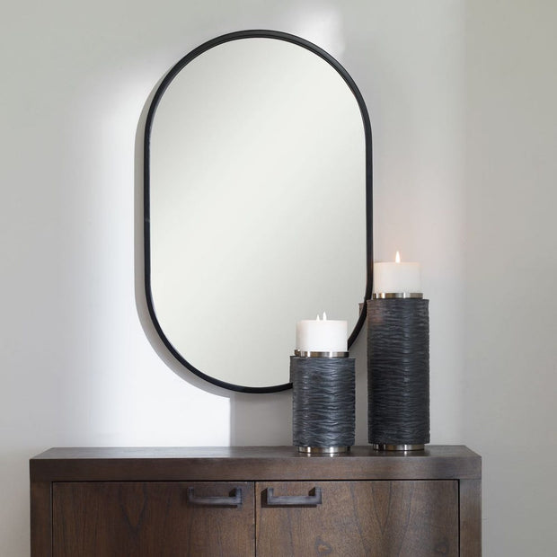 Uttermost Varina Sleek Satin Black Mirror