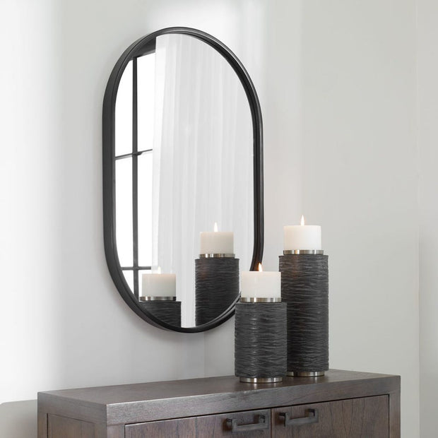 Uttermost Varina Sleek Satin Black Mirror