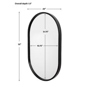 Uttermost Varina Sleek Satin Black Mirror