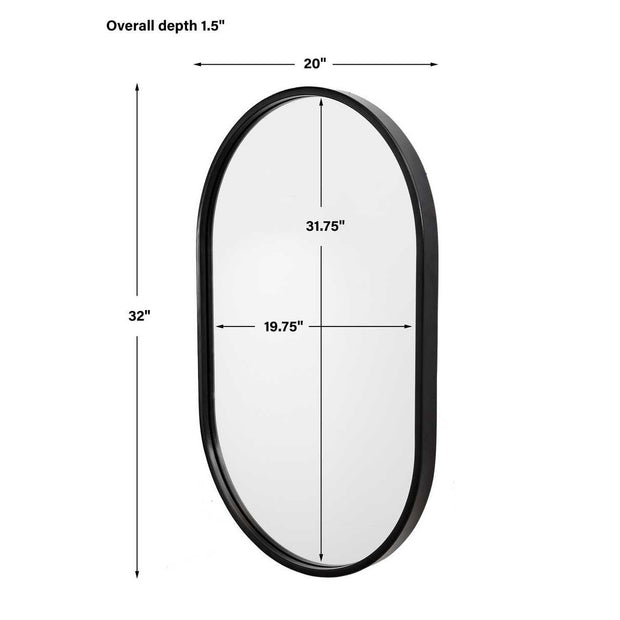Uttermost Varina Sleek Satin Black Mirror
