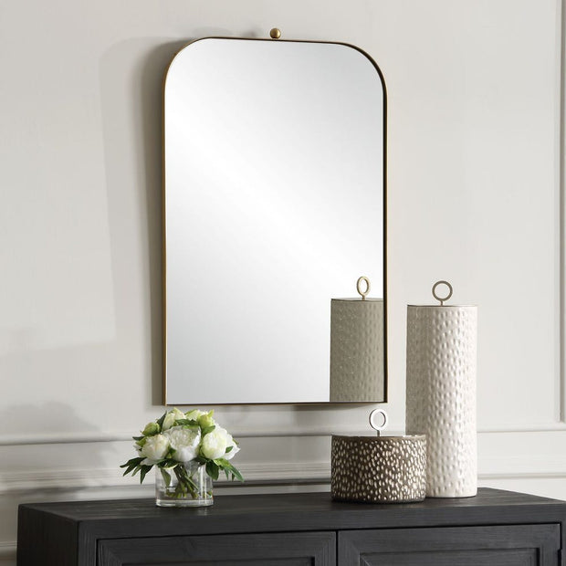 Uttermost Cassidy Stainless Steel Brass Arch Mirror