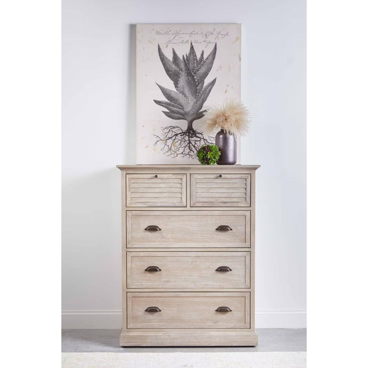 Essentials For Living Eden 5-Drawer High Chest~ Natural Gray Acacia