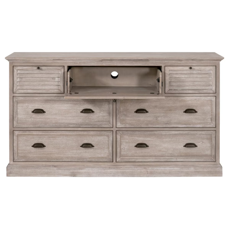 Essentials For Living Eden 7-Drawer Media Dresser~ Natural Gray Acacia