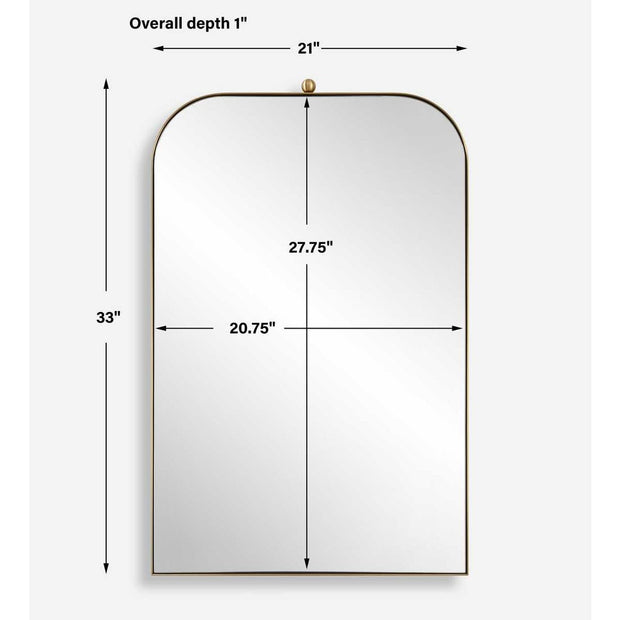 Uttermost Cassidy Stainless Steel Brass Arch Mirror