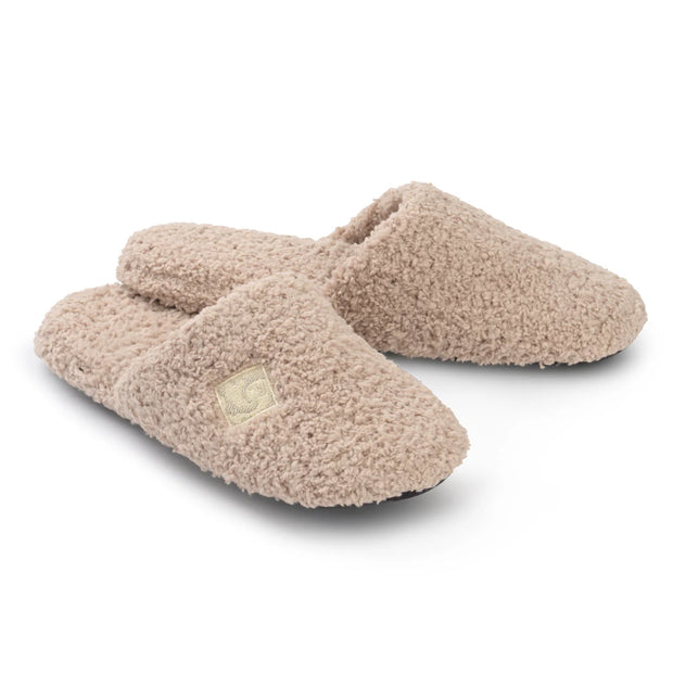 Kashwere Plush Wheat Closed Toe Spa Slippers