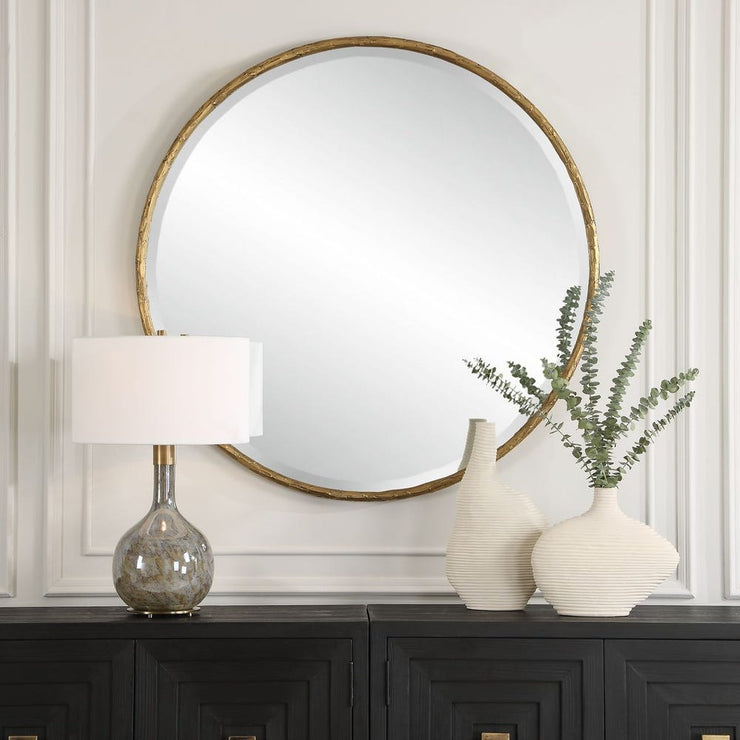 Uttermost Sutton Antique Gold Round Mirror