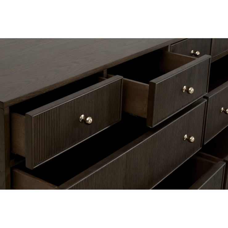 Essentials For Living Highland 8-Drawer Double Dresser~ Dutch Brown Oak