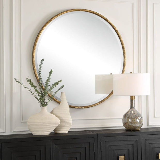 Uttermost Sutton Antique Gold Round Mirror