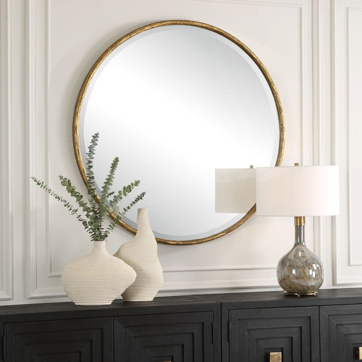 Uttermost Sutton Antique Gold Round Mirror
