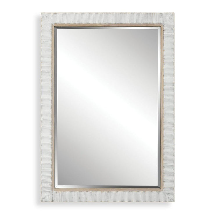 Uttermost Cape Whitewashed Rattan Wrapped Mirror