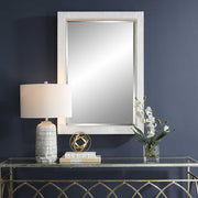 Uttermost Cape Whitewashed Rattan Wrapped Mirror