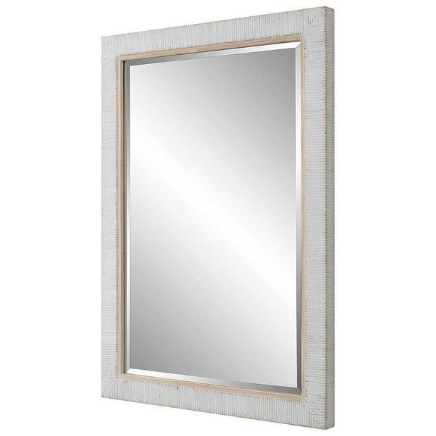 Uttermost Cape Whitewashed Rattan Wrapped Mirror