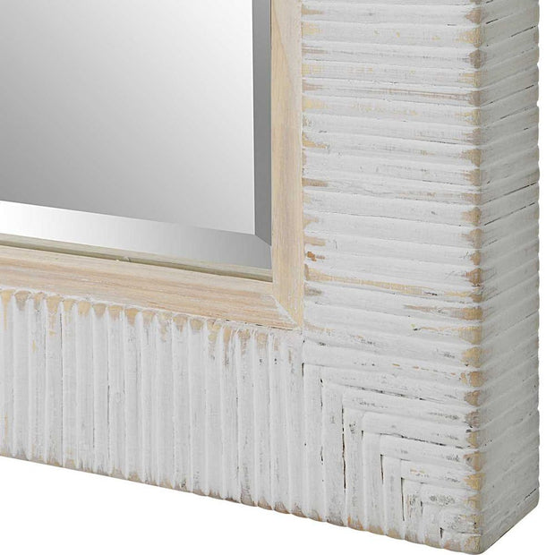 Uttermost Cape Whitewashed Rattan Wrapped Mirror