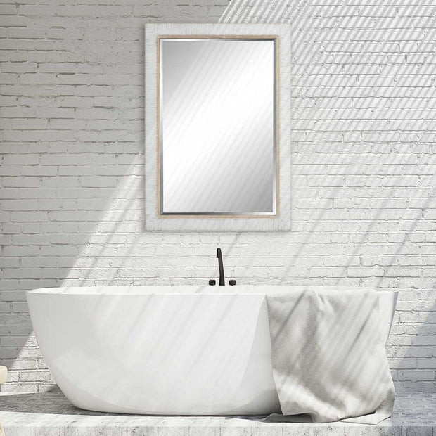 Uttermost Cape Whitewashed Rattan Wrapped Mirror