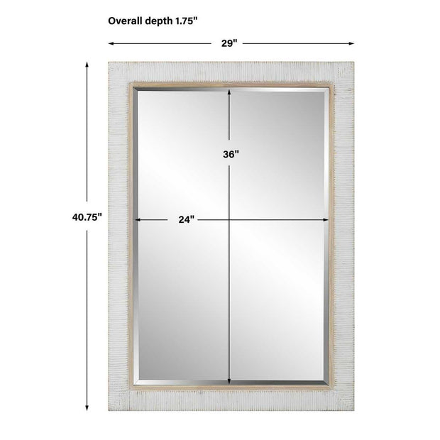Uttermost Cape Whitewashed Rattan Wrapped Mirror