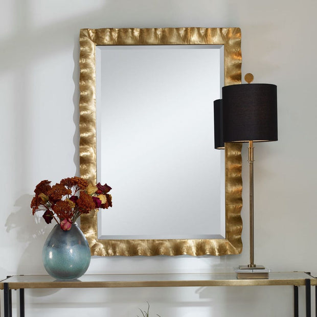 Uttermost Haya Antique Gold Scalloped Edge Mirror
