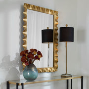 Uttermost Haya Antique Gold Scalloped Edge Mirror