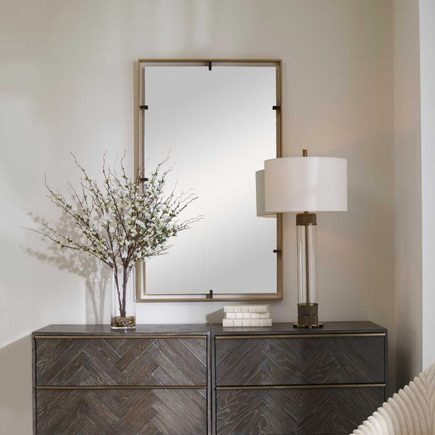 Uttermost Egon Iron Framed Warm Gold Mirror