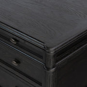 Four Hands Toulouse Executive Desk ~ Distressed Black Oak Finish