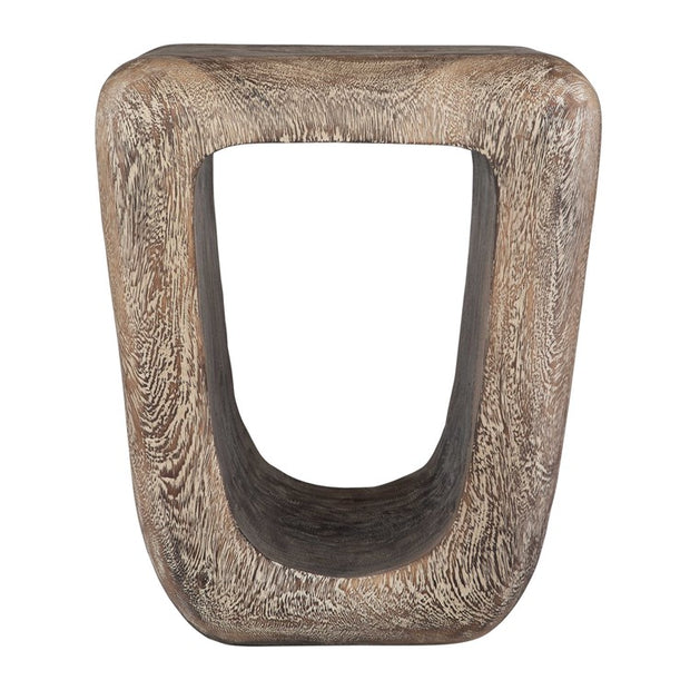 Uttermost Loophole Bleached Wash Suar Wood Accent Stool