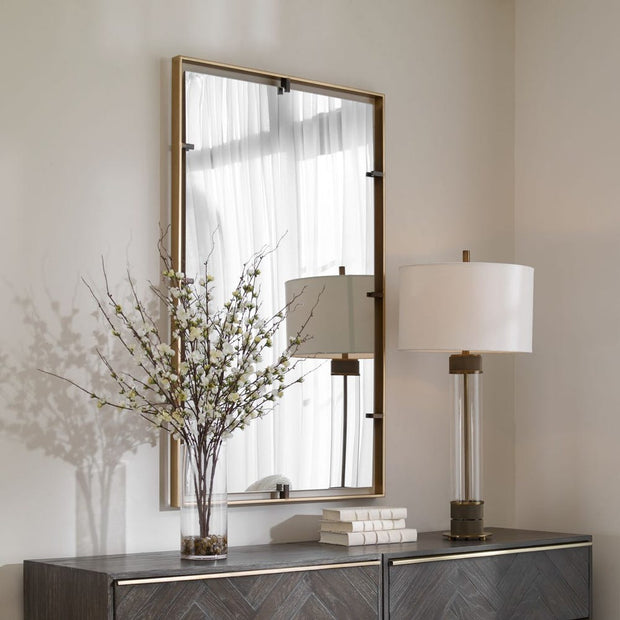 Uttermost Egon Iron Framed Warm Gold Mirror