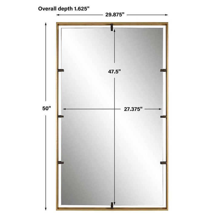 Uttermost Egon Iron Framed Warm Gold Mirror