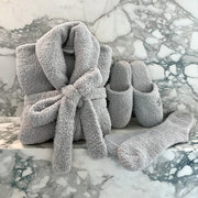 Kashwere Plush Soapstone Closed Toe Spa Slippers