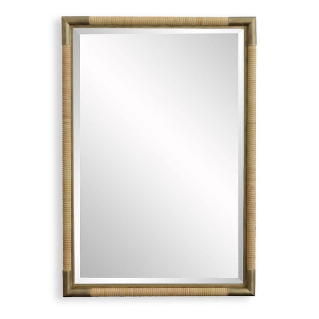 Uttermost Kampar Antique Gold And Wrapped Rattan Vanity Mirror