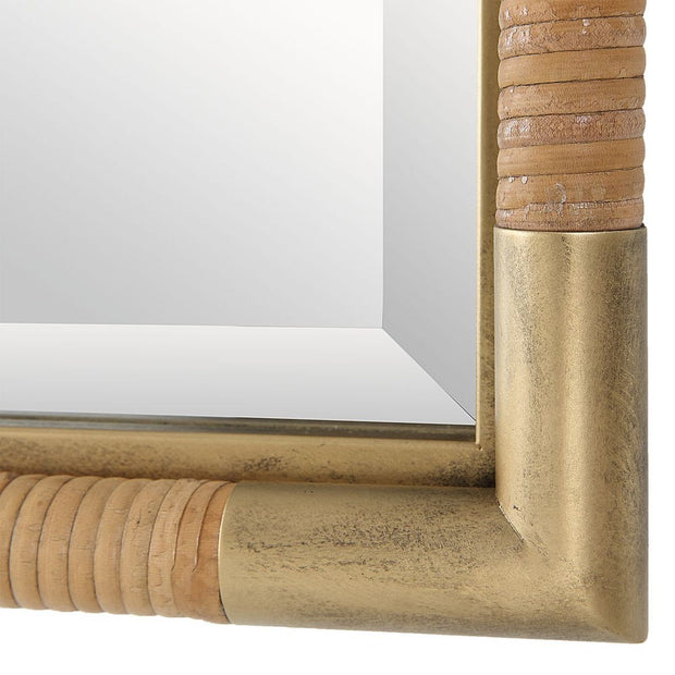 Uttermost Kampar Antique Gold And Wrapped Rattan Vanity Mirror