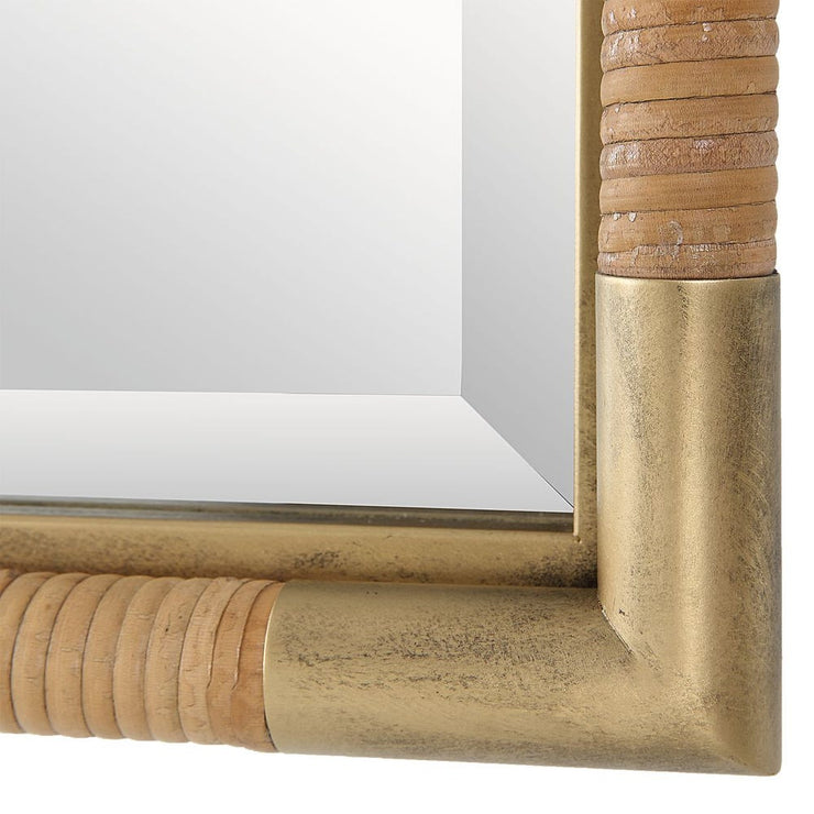 Uttermost Kampar Antique Gold And Wrapped Rattan Vanity Mirror
