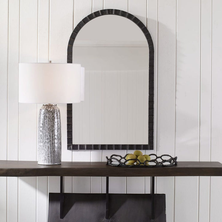 Uttermost Dandridge Black Iron Arch Mirror