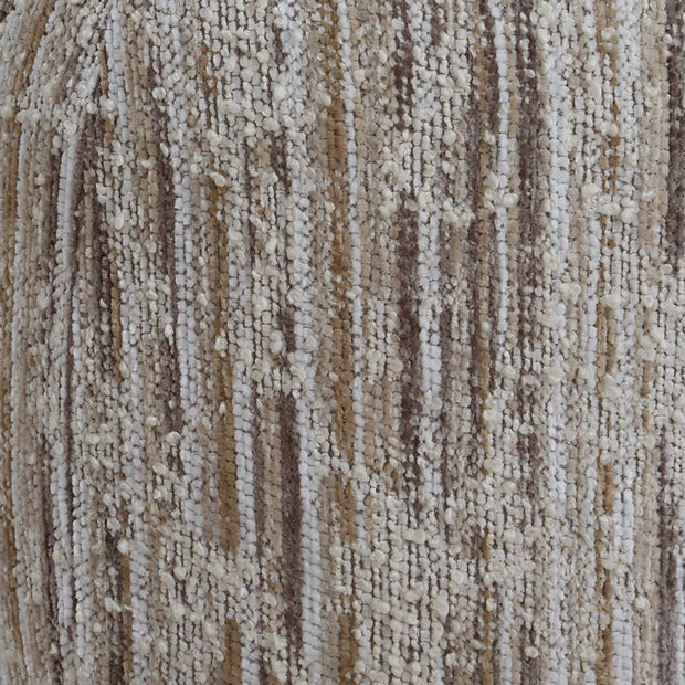Uttermost Dialogue Tan Striped Boucle Round Ottoman