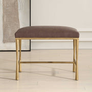 Uttermost Reform Faux Cocoa Leather Small Accent Bench