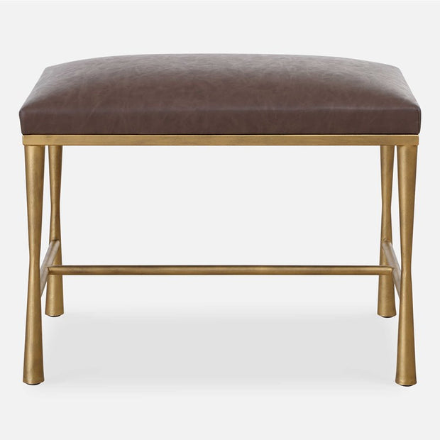 Uttermost Reform Faux Cocoa Leather Small Accent Bench