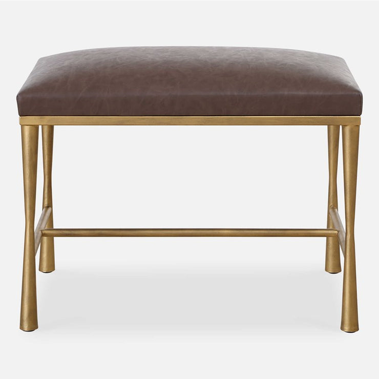 Uttermost Reform Faux Cocoa Leather Small Accent Bench