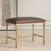 Uttermost Reform Faux Cocoa Leather Small Accent Bench