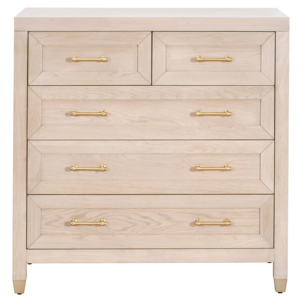 Essentials For Living Stella 5-Drawer High Chest ~ Light Honey Oak