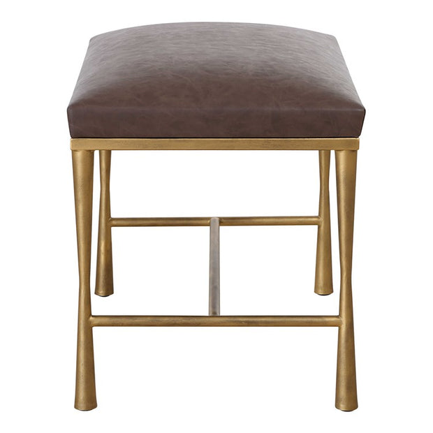 Uttermost Reform Faux Cocoa Leather Small Accent Bench